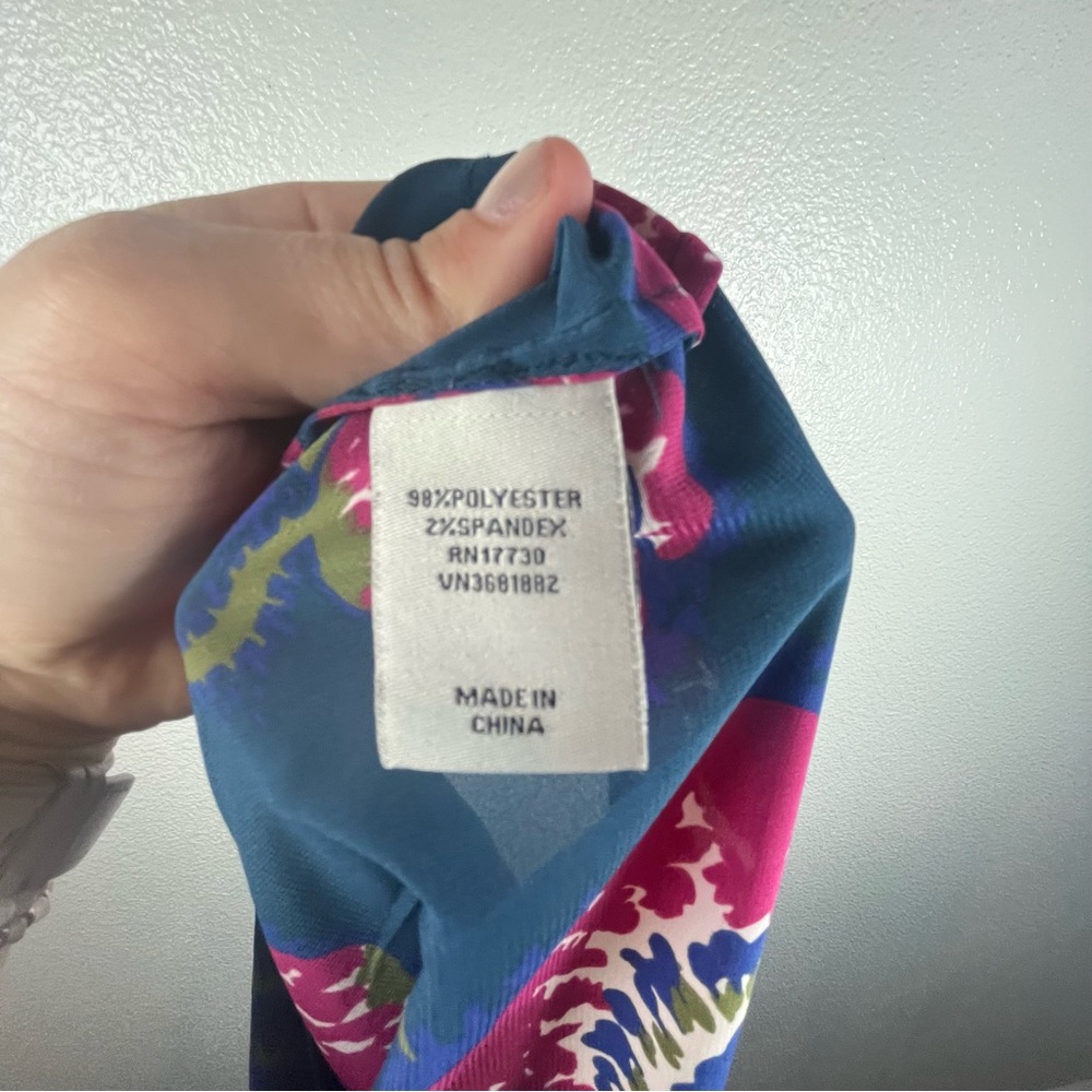 Tucker for Target Navy Halter Top with Pink Floral Print Women’s Small - Picture 8 of 11